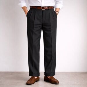 Vintage Brooks Brothers Black 100% Linen Dress Pants Mens 33x31 Pleated